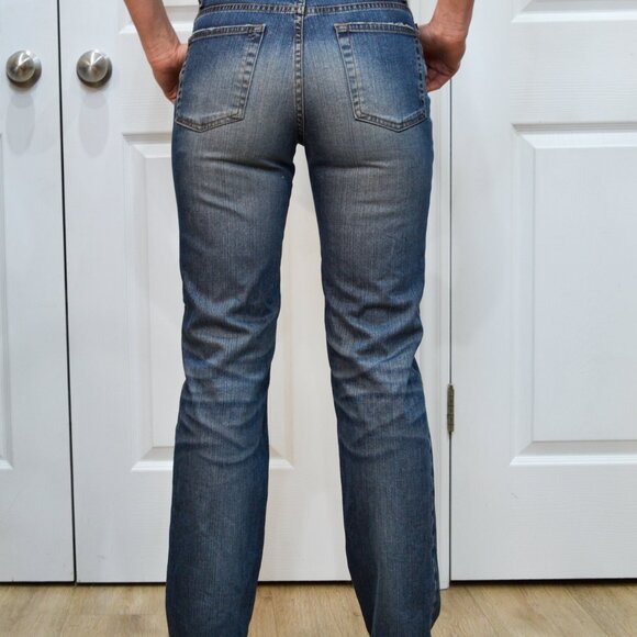JUST CAVALLI Vintage Roberto Cavalli Straight-Leg Blue Jeans With Fading Size 27 - Picture 2 of 9